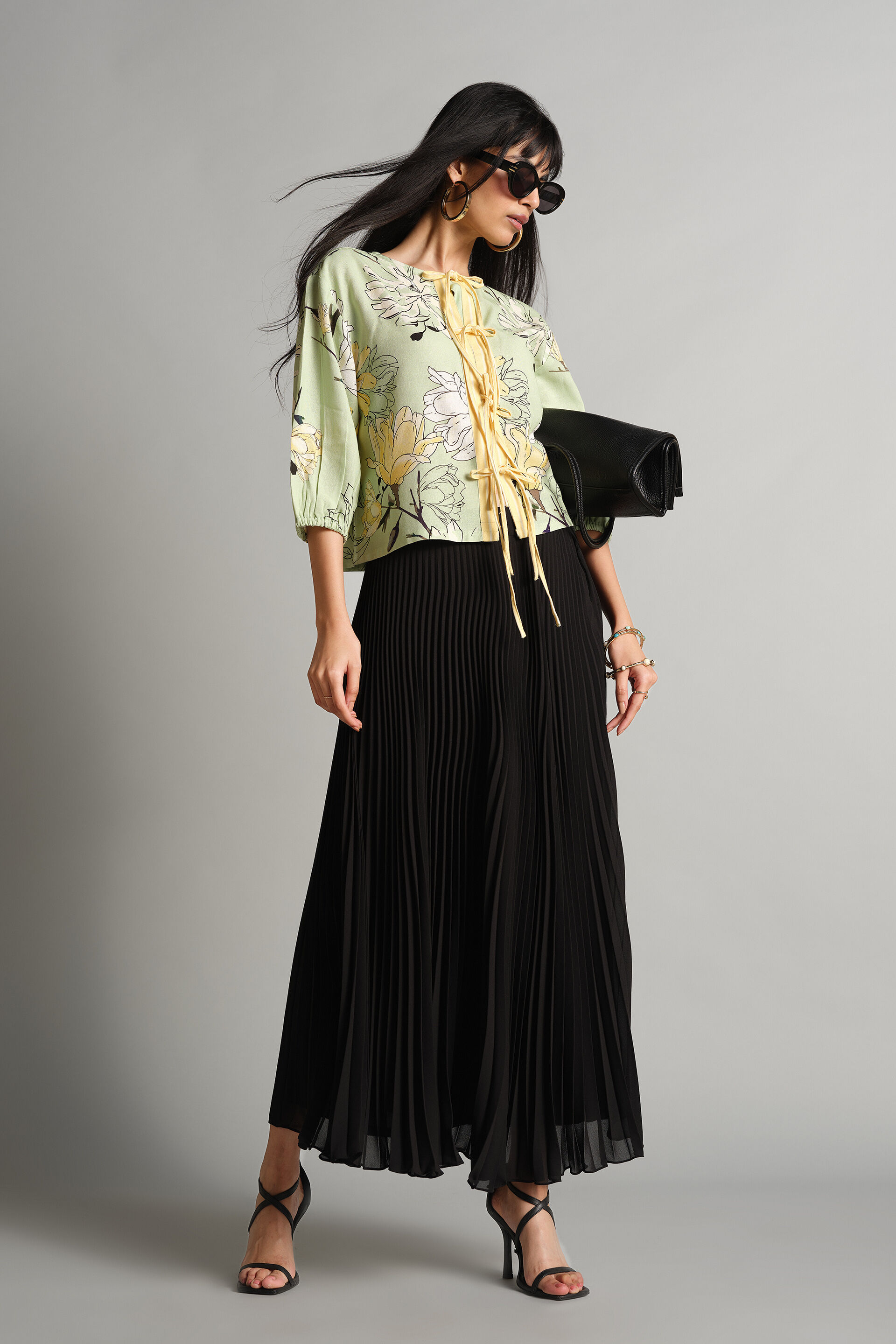 Summer Flowers Top, Mint, image 2